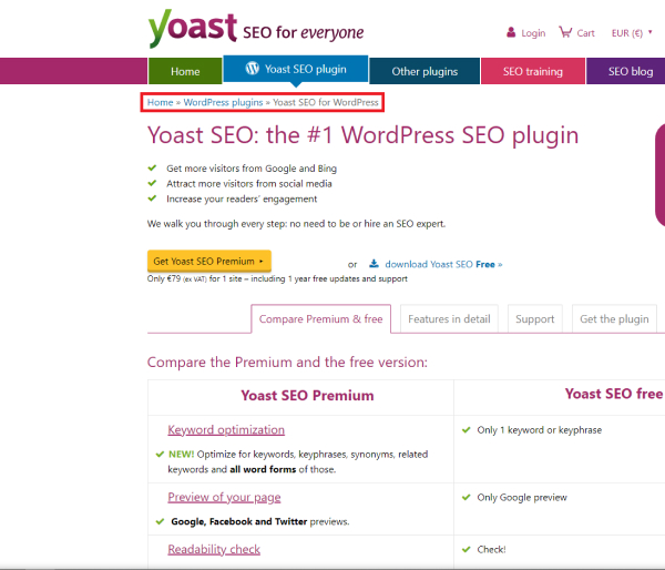 SEO breadcrumbs pentru site-uri